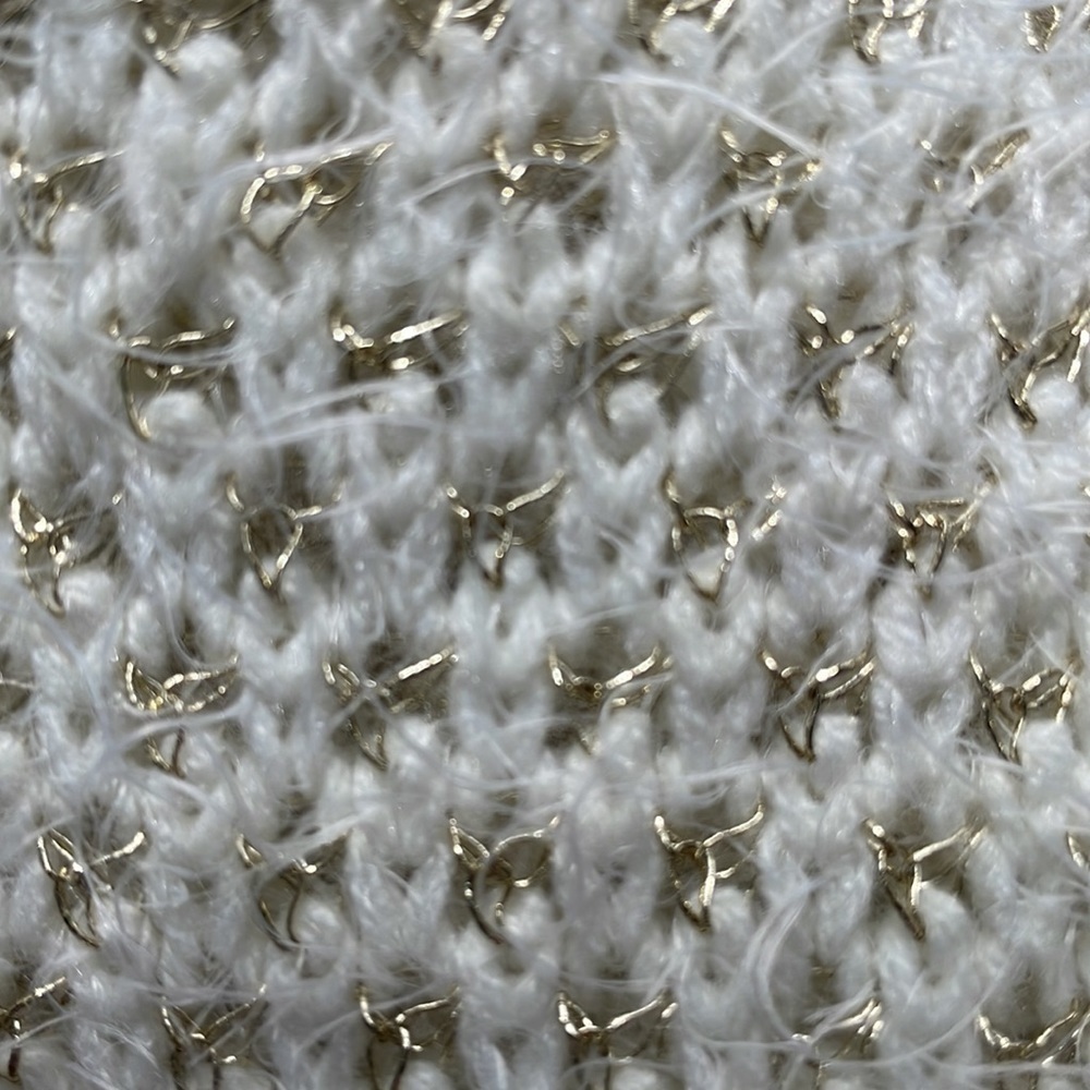 GIBSON Latimer Fuzzy Long Sleeve Sweater White Gold Size Medium - Picture 7 of 10